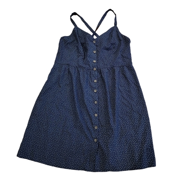 Banana Republic Navy Polka Dot Front-Button Dress NWT - XL - Picture 1 of 6